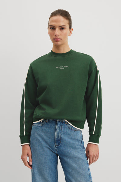 Australian Cotton Tipped Crew Neck Sweat