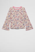 Organically Grown Cotton Blend Rib Flare Sleeve Top