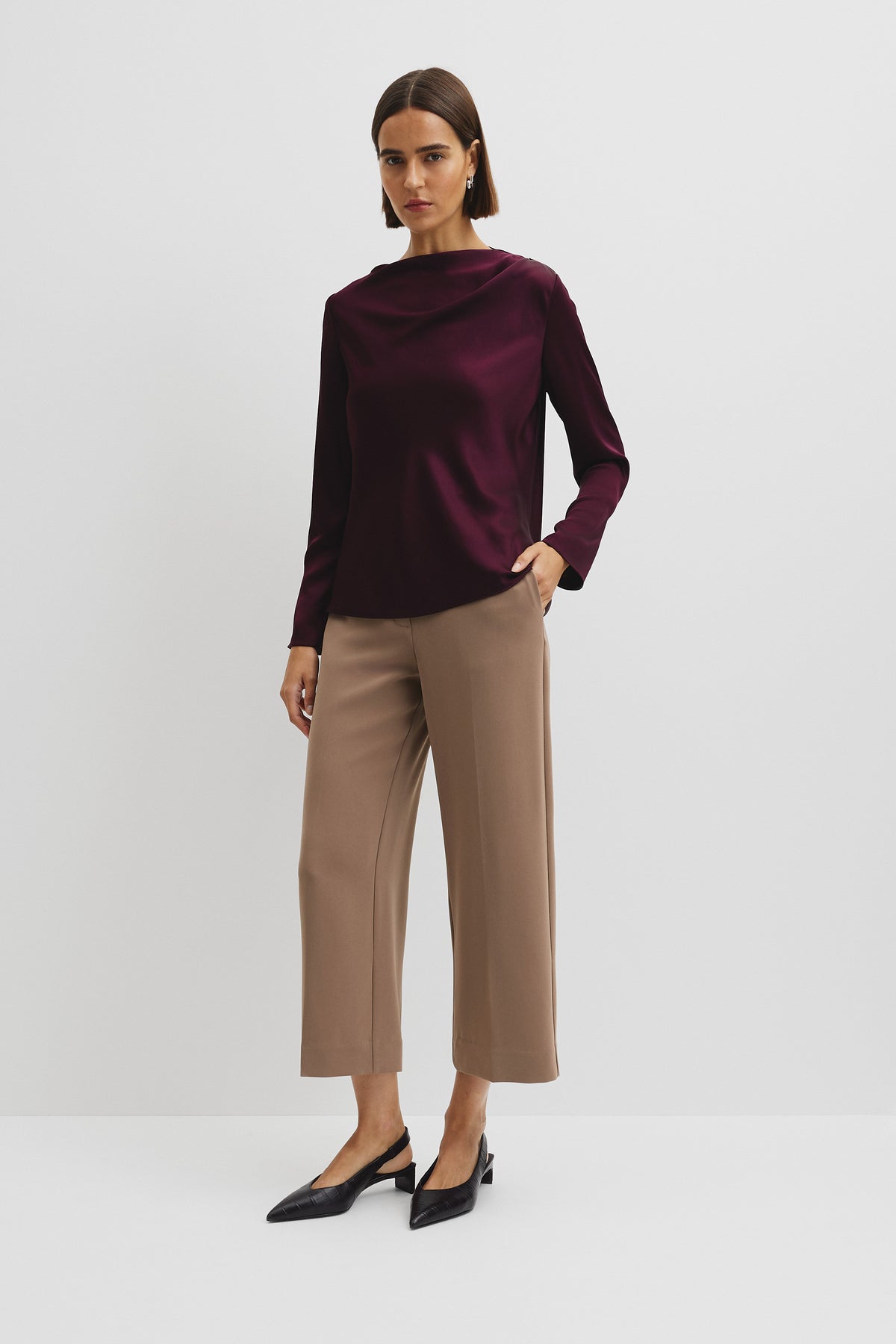 Draped Long Sleeve Shirt
