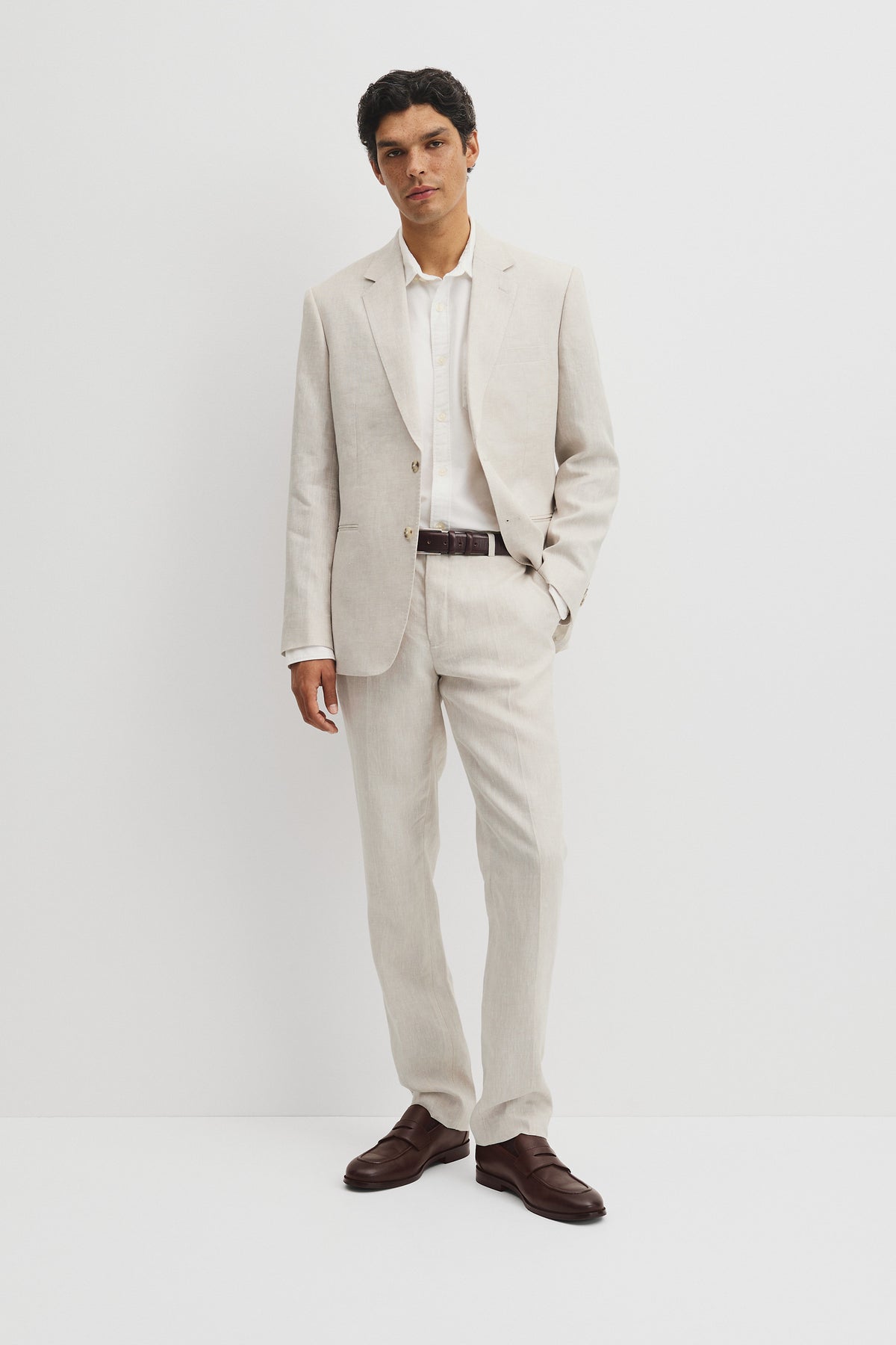 Regular Fit Linen Twill Jacket