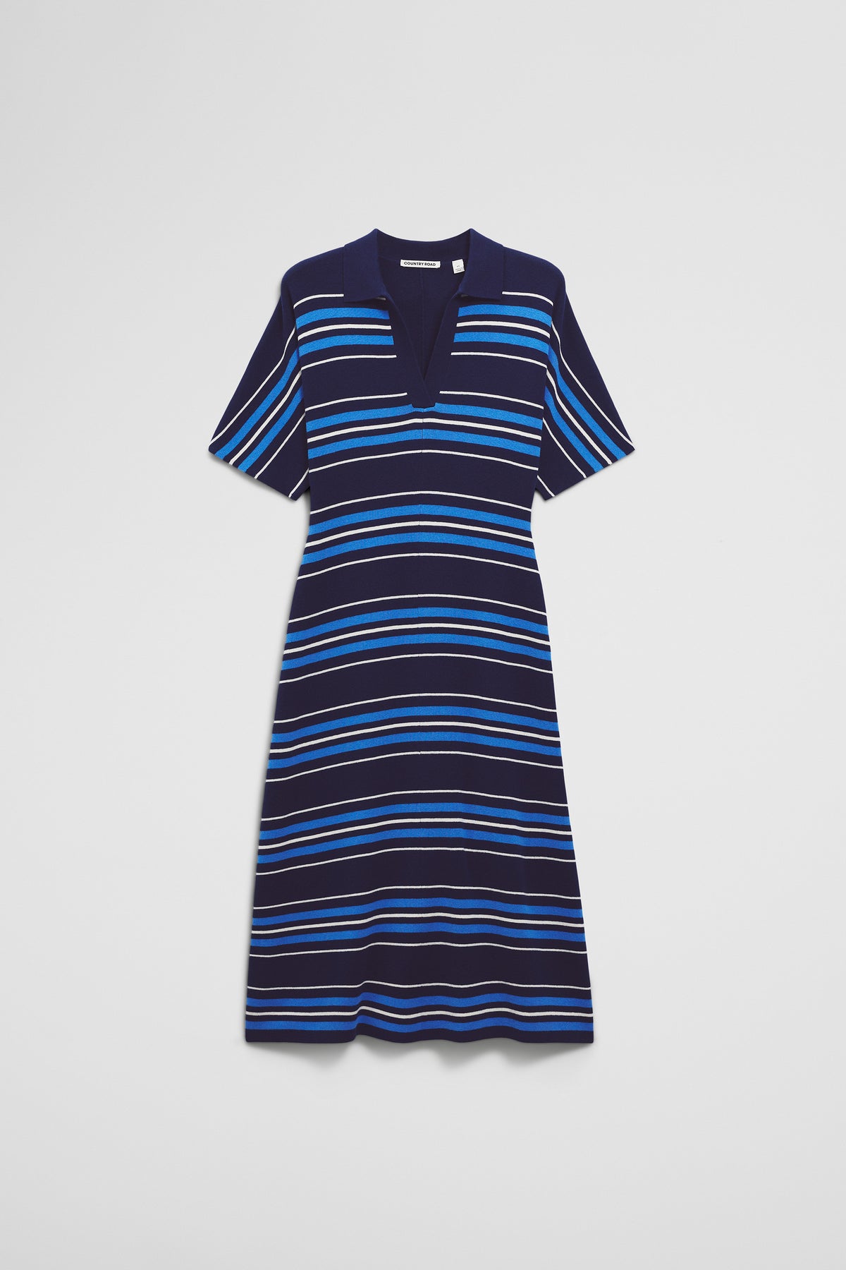 Australian Merino Stripe Polo Knit Dress