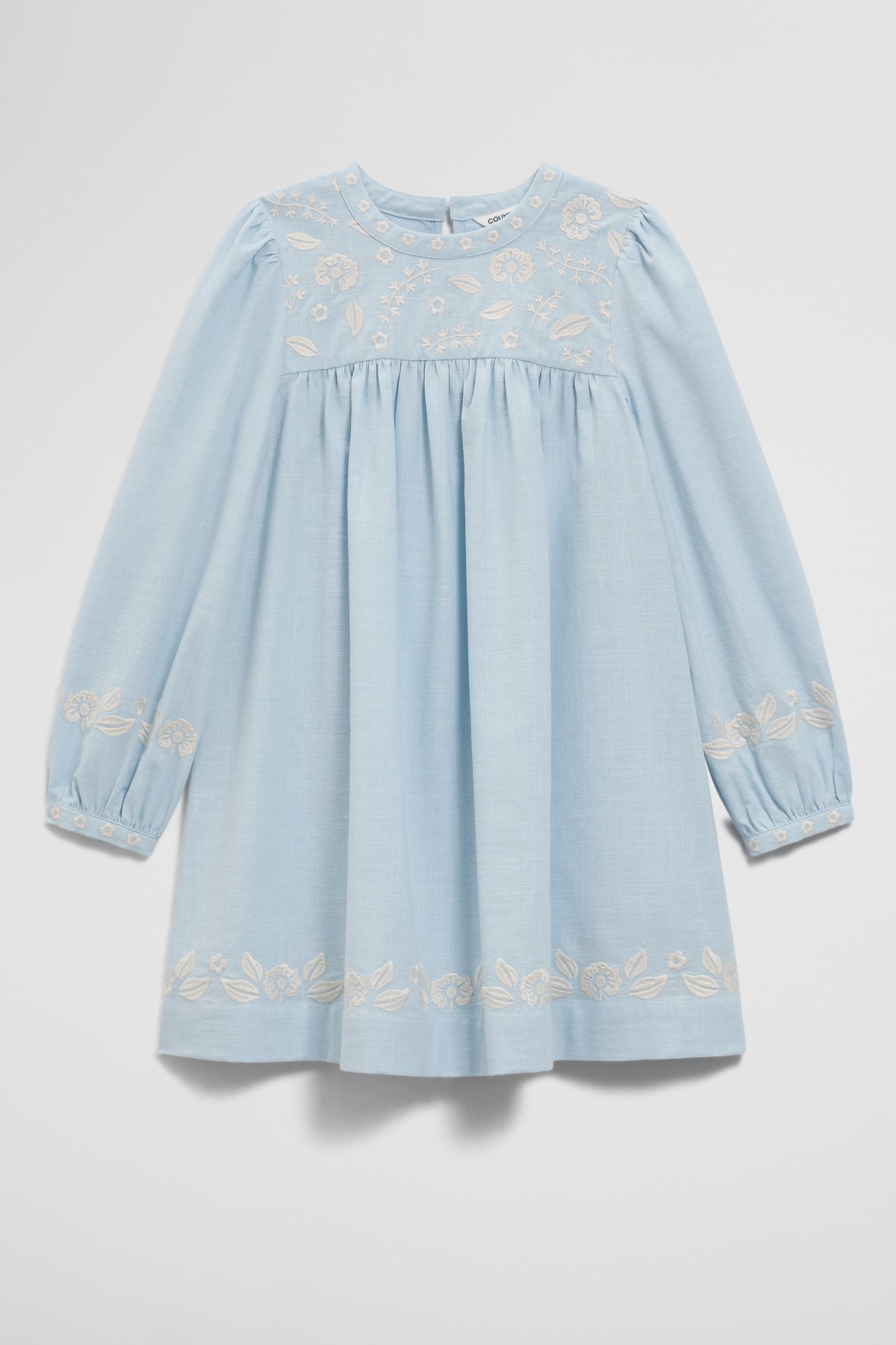 Long Sleeve Embroidered Smock Dress