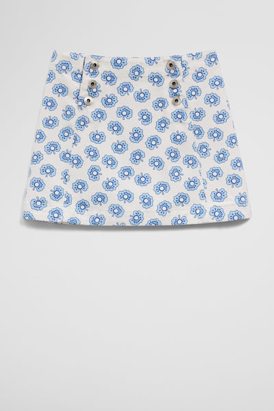 Printed Denim Skirt