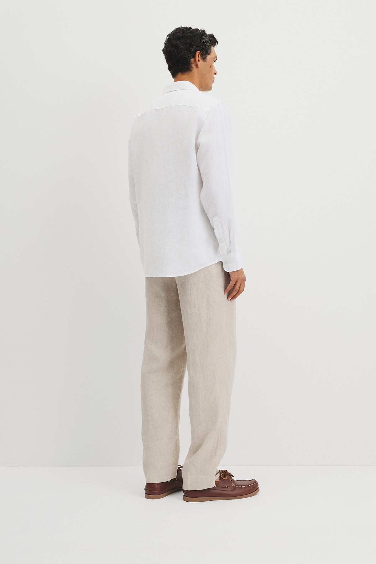 Regular Fit Long Sleeve Linen Shirt