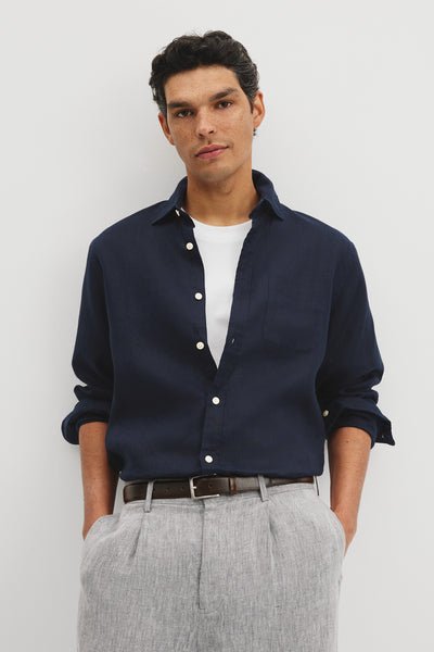 Long Sleeve Reg Linen Shirt