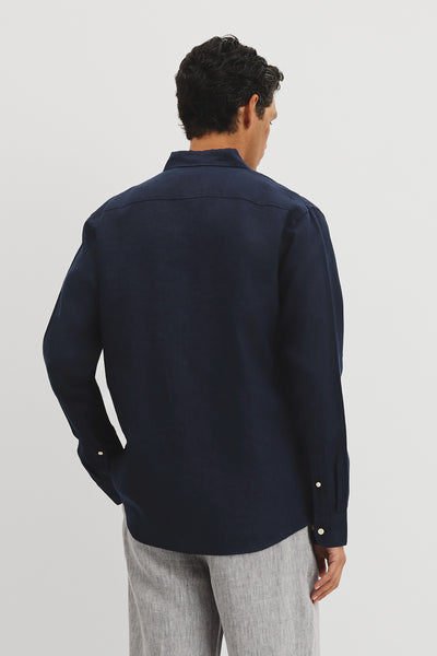 Regular Fit Long Sleeve Linen Shirt