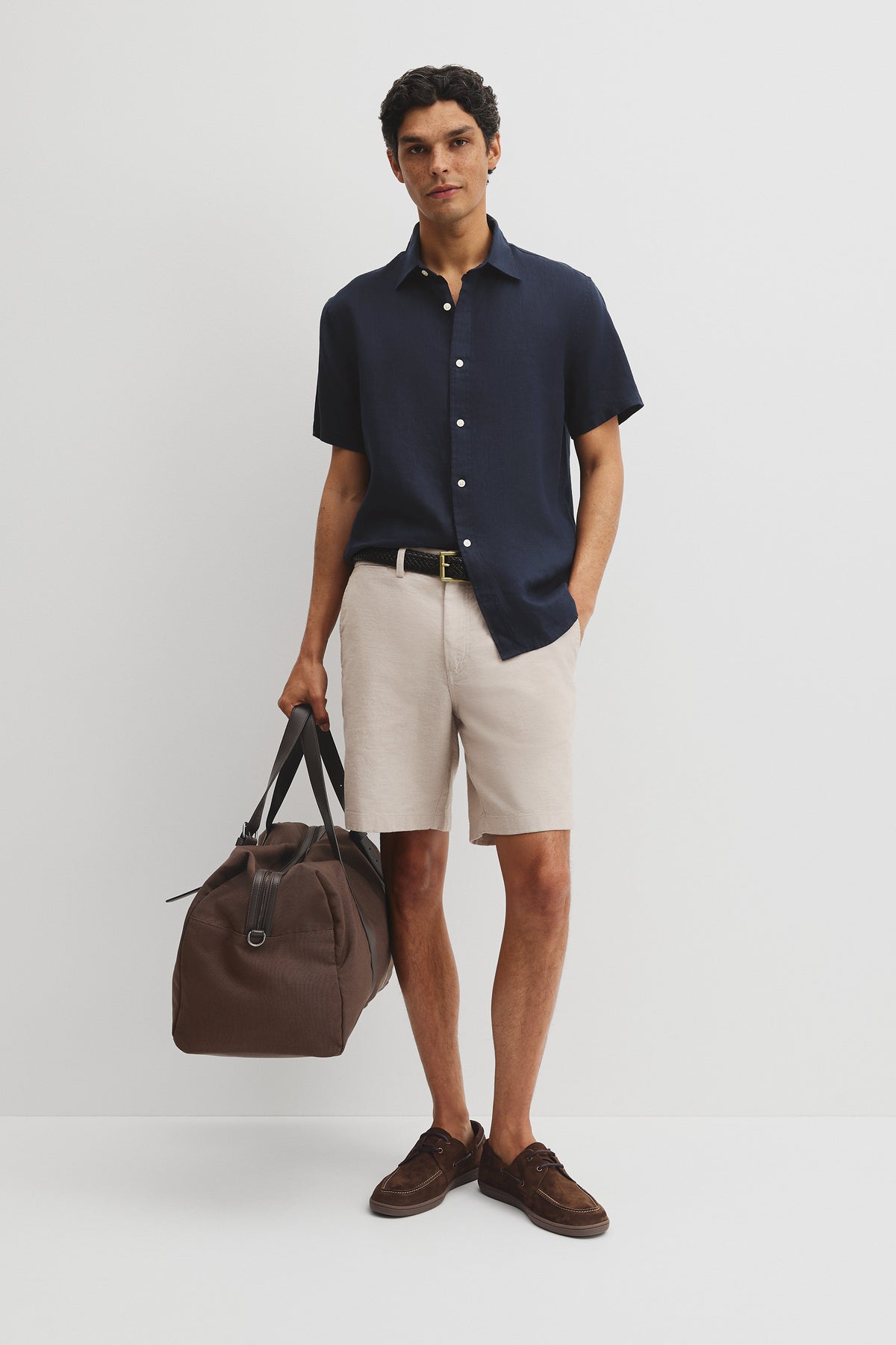 Regular Fit Short Sleeve Linen Shirt