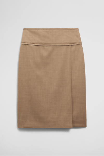 Wool Blend Wrap Skirt