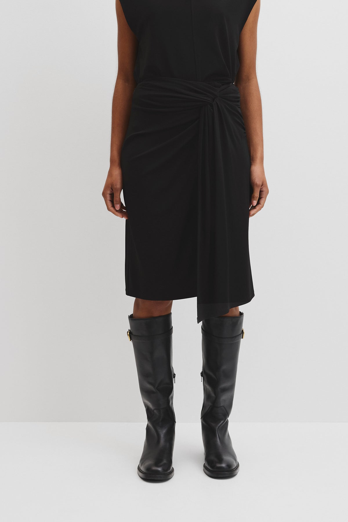 Twist Crepe Skirt