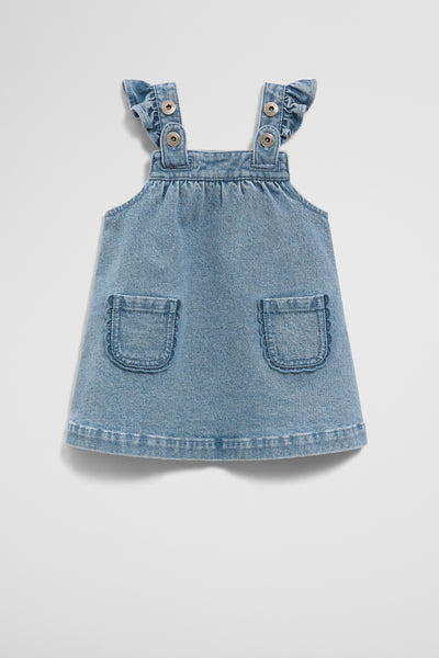 Scallop Denim Pinafore