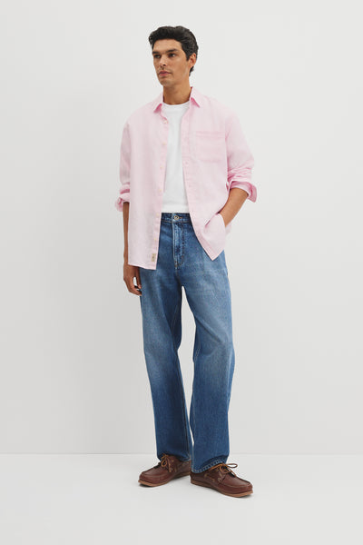 Regular Fit Long Sleeve Linen Shirt