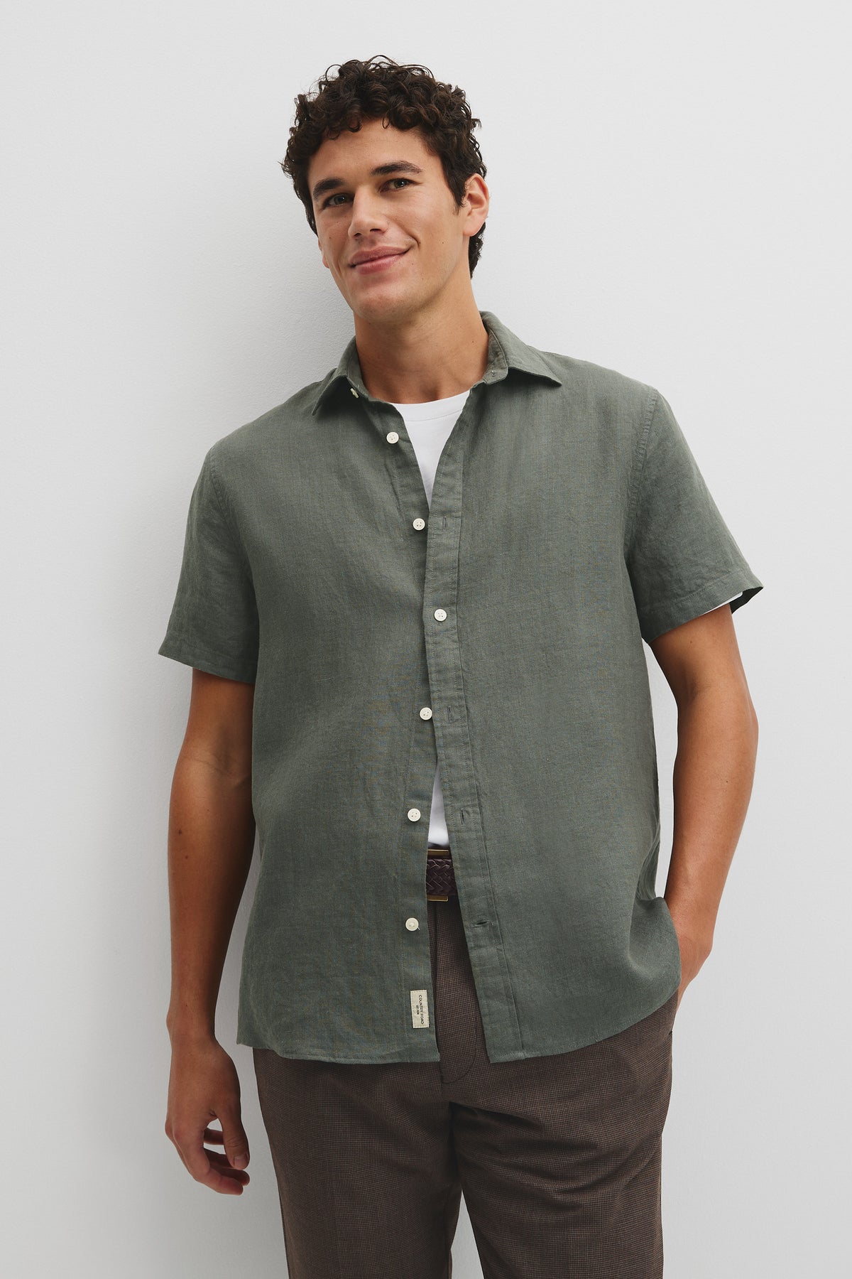 Short Sleeve Regular Fit Linen Shirt