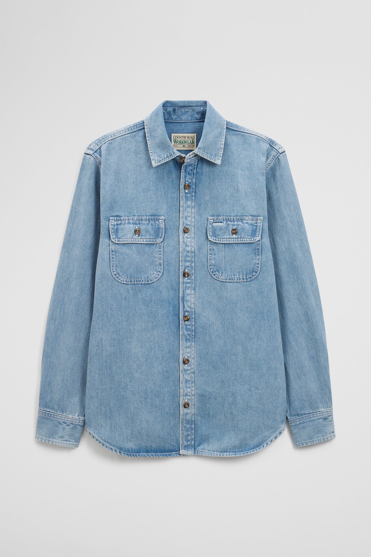 Long Sleeve Regular Workwear Denim Over-Shirt