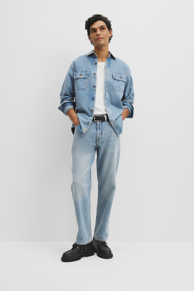 Long Sleeve Regular Workwear Denim Over-Shirt