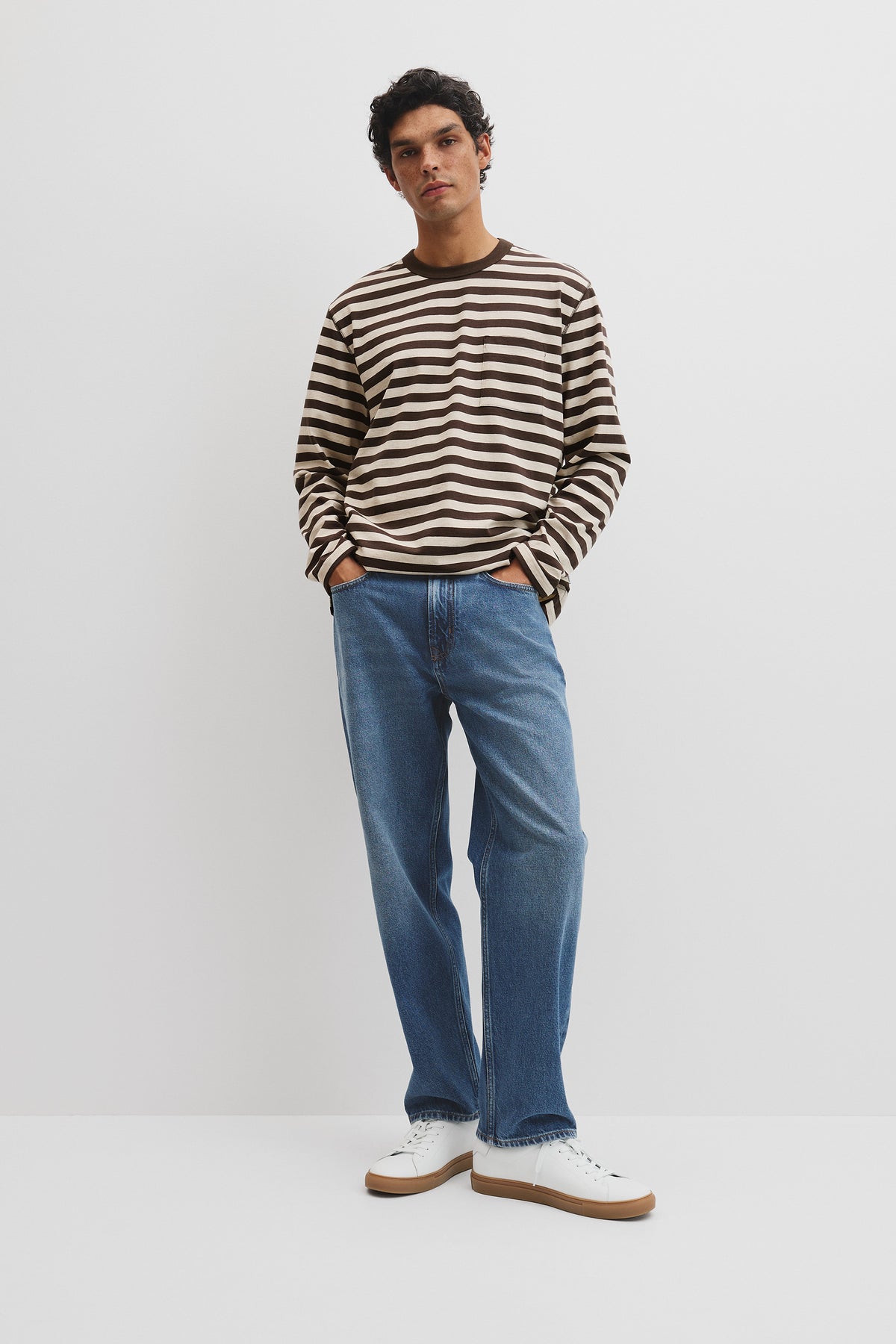 Australian Cotton Long Sleeve Stripe T-Shirt
