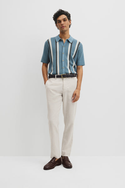 Australian Good Earth Cotton Textured Stripe Knit Shirt