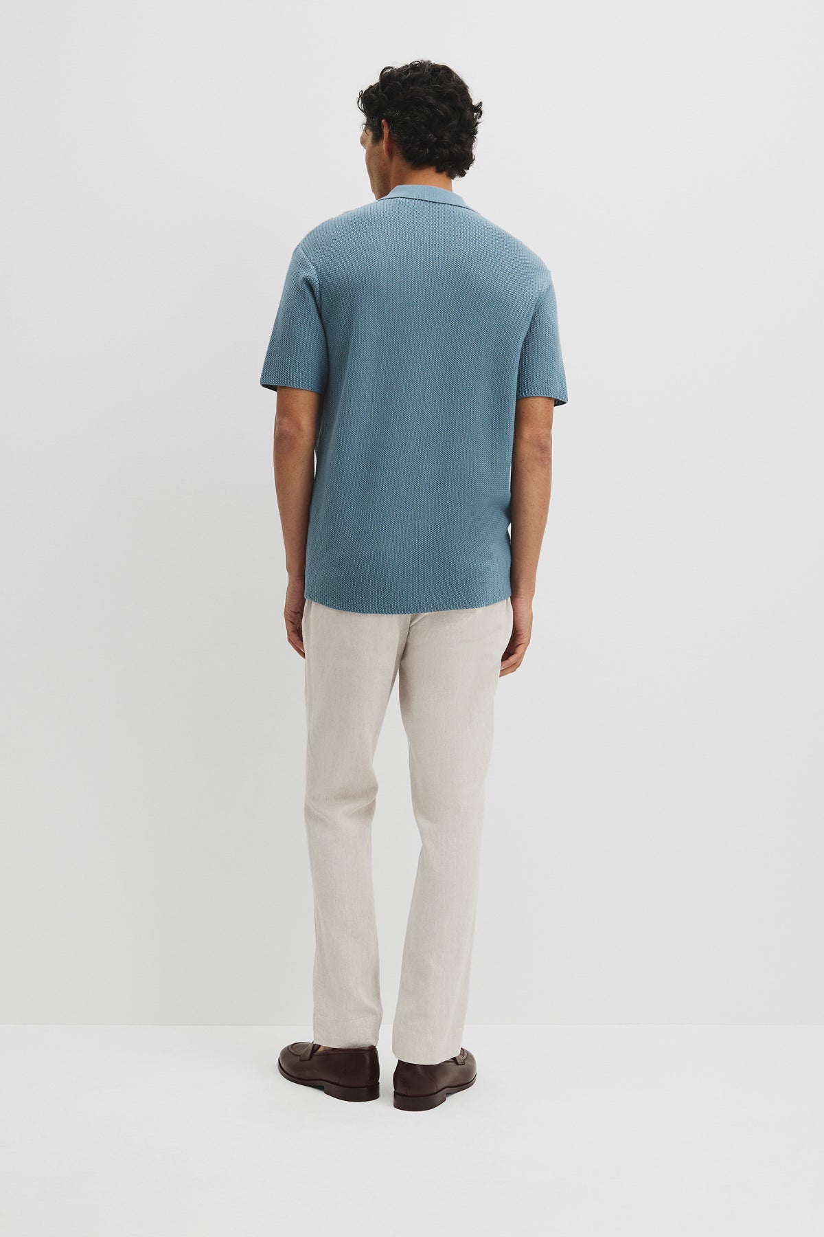 Australian Good Earth Cotton Textured Stripe Knit Shirt