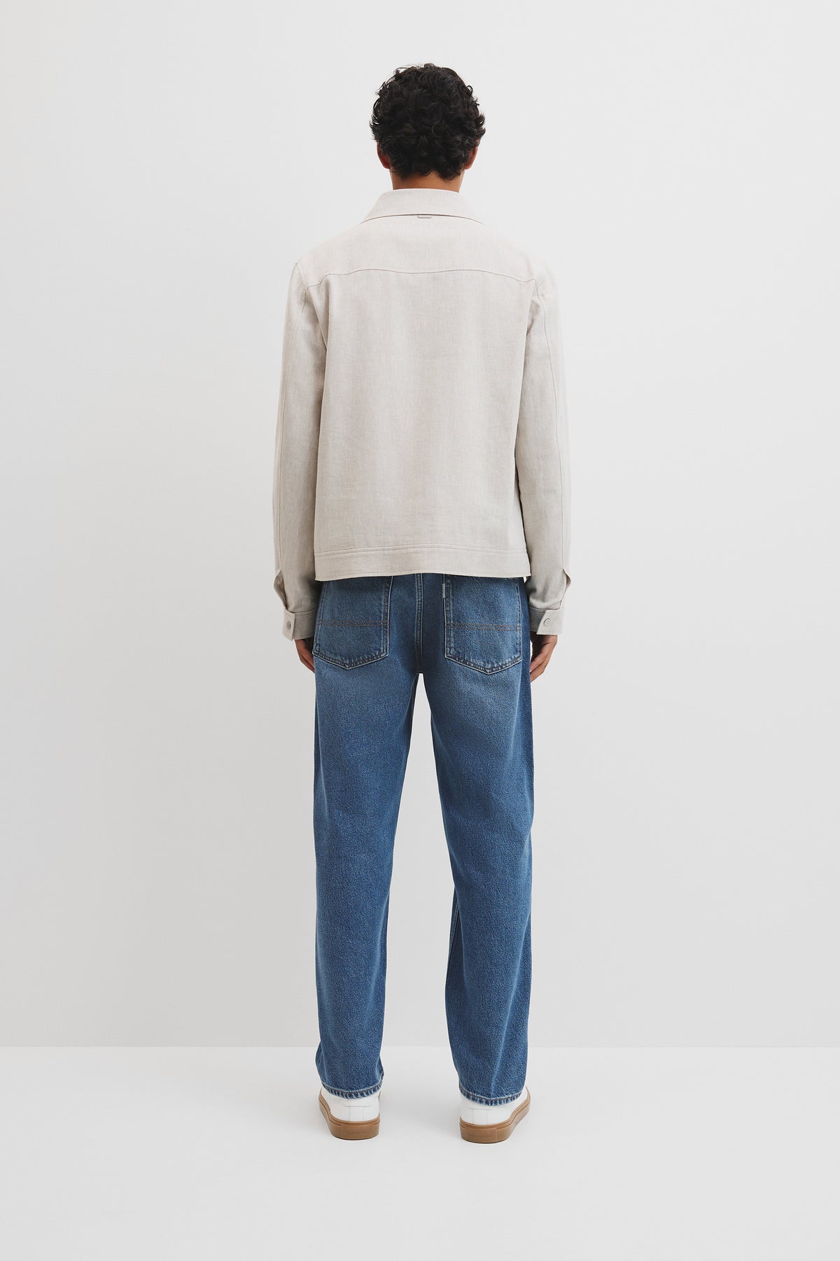 Linen Cotton Blend Button Jacket