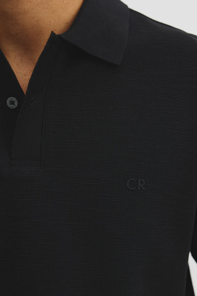 Short Sleeve Waffle Button Polo