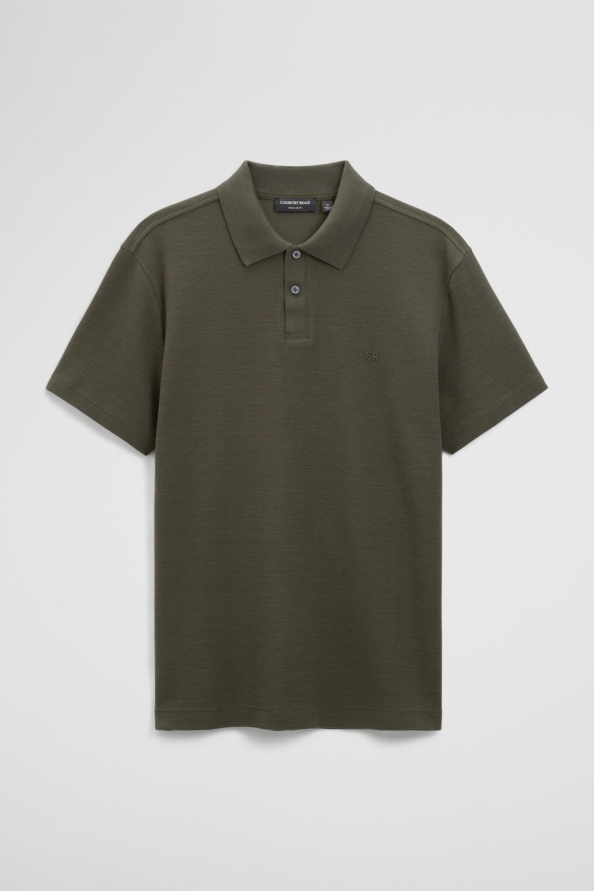 Short Sleeve Waffle Button Polo