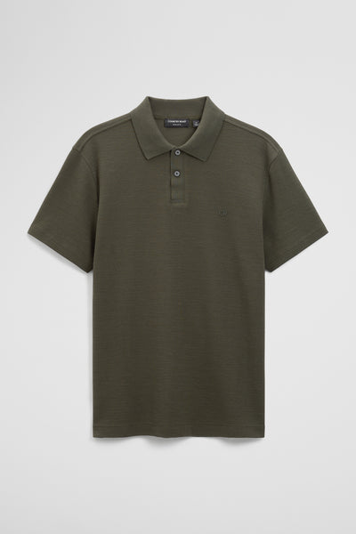 Short Sleeve Waffle Button Polo