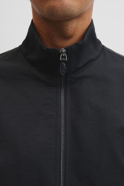 Cotton Nylon Funnel Neck Jacket