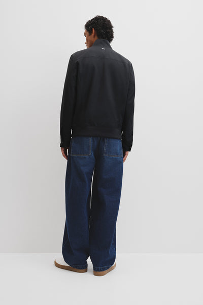 Cotton Nylon Funnel Neck Jacket