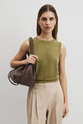 Pointelle Detail Neck Tank