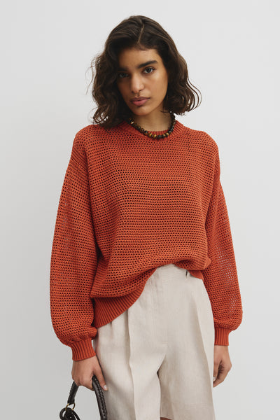 Longsleeve Relaxed Crochet Knit