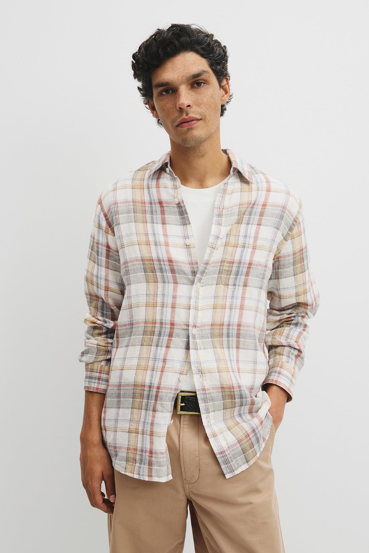 Regular Fit Linen Check Shirt