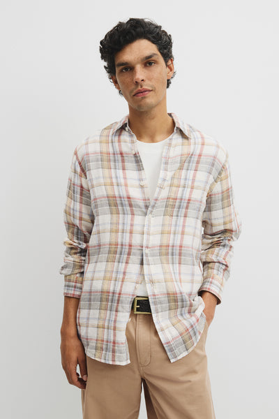 Regular Fit Linen Check Shirt