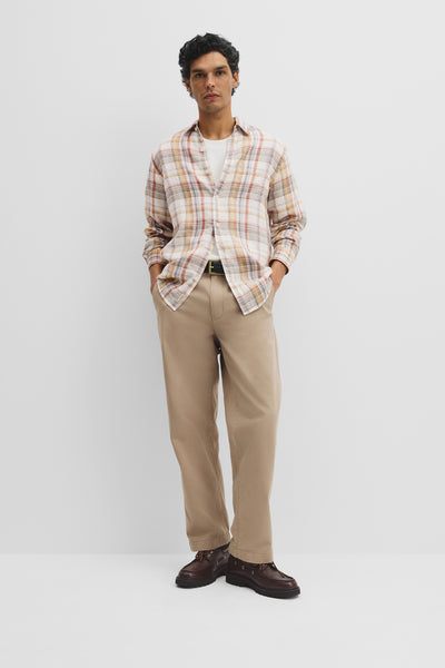 Regular Fit Linen Check Shirt