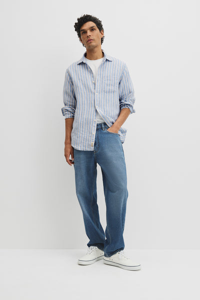 Regular Fit Linen Stripe Shirt