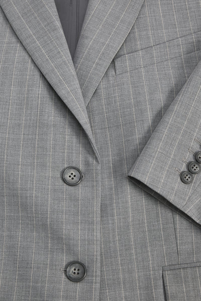 Wool Blend Pinstripe Classic Blazer