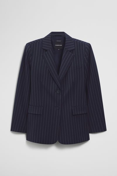 Wool Blend Pinstripe Classic Blazer