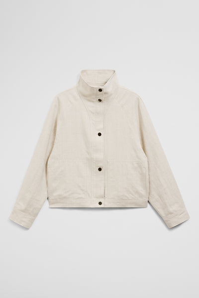 Linen Funnel Neck Jacket