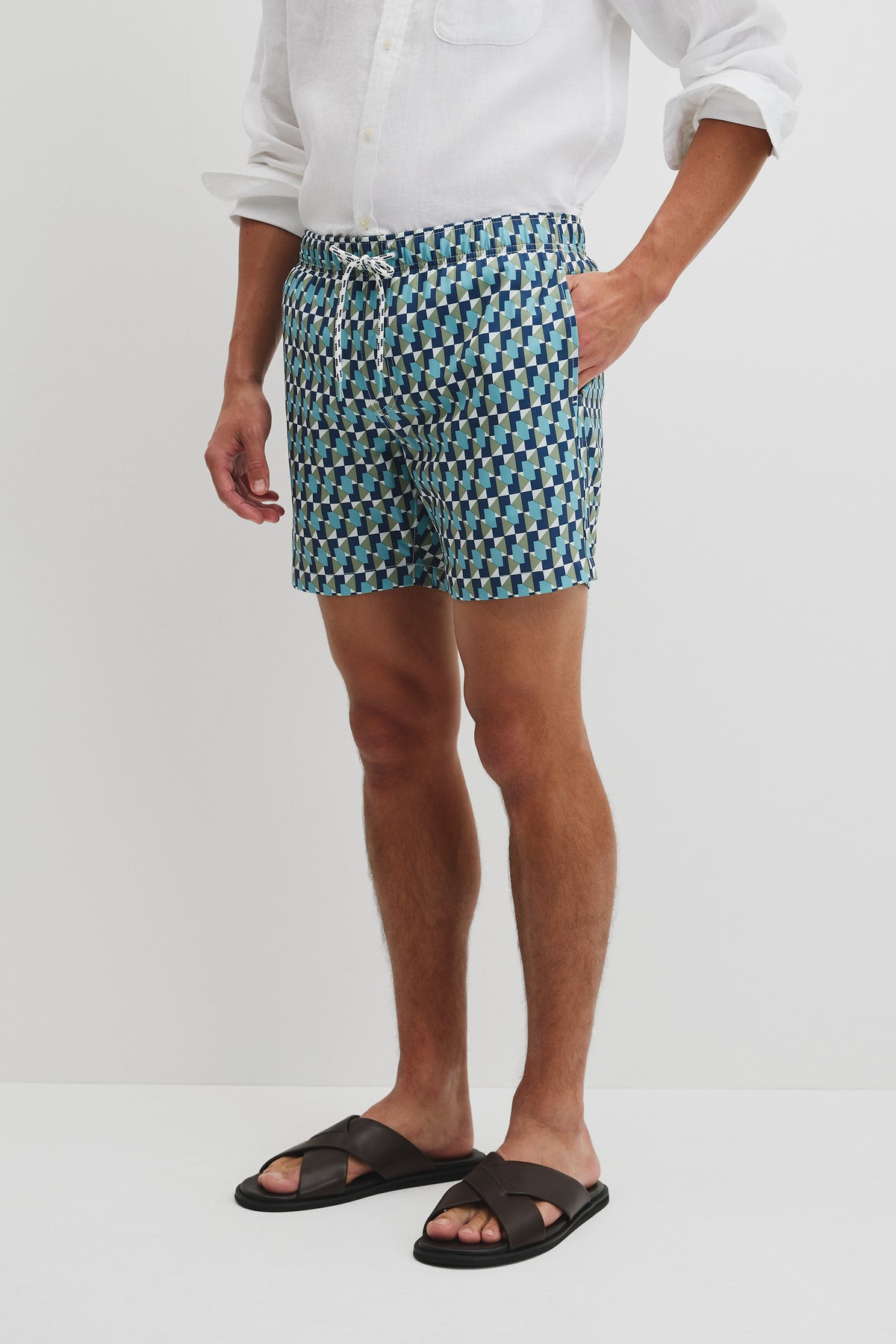 Recycled Polyester Geometric Print Swimsuit