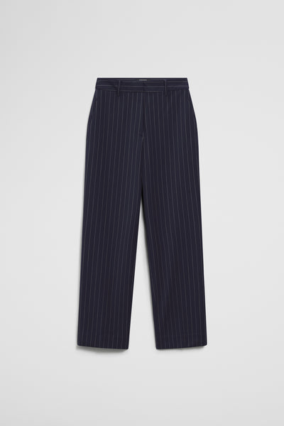Wool Blend Tailored Straight Pinstripe Pant