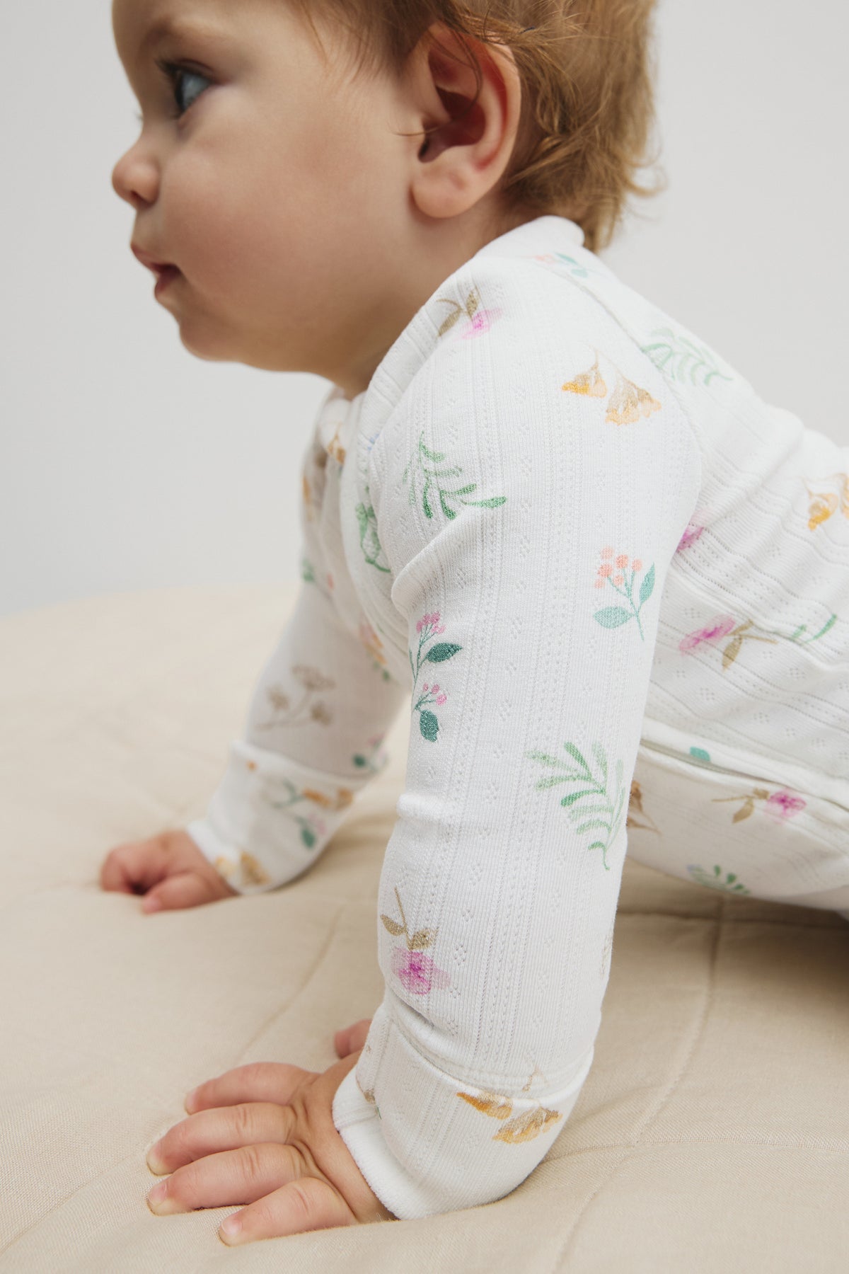 Organically Grown Cotton Blend Pointelle Jumpsuit