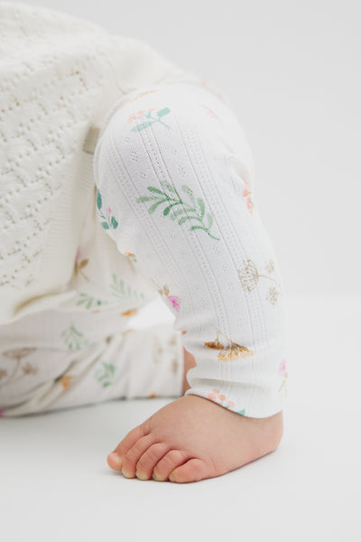 Organically Grown Cotton Blend Pointelle Pull On Pant