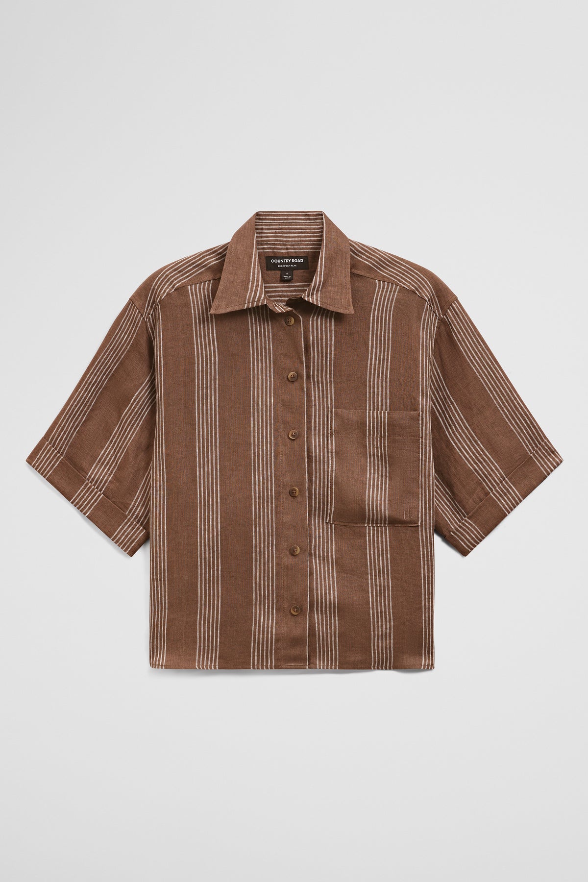 Stripe Short Sleeve Linen Shirt