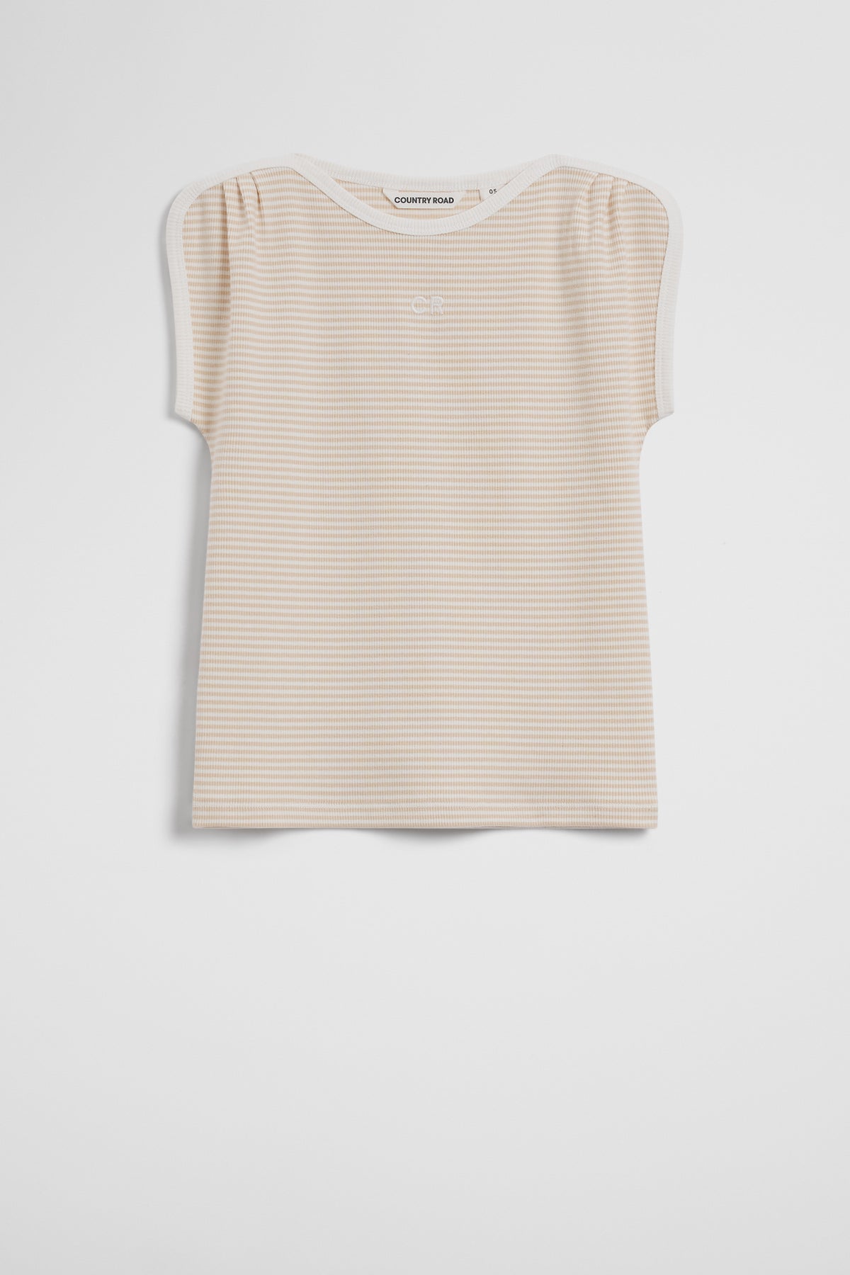 Australian Cotton Short Sleeve Stripe Rib T-Shirt