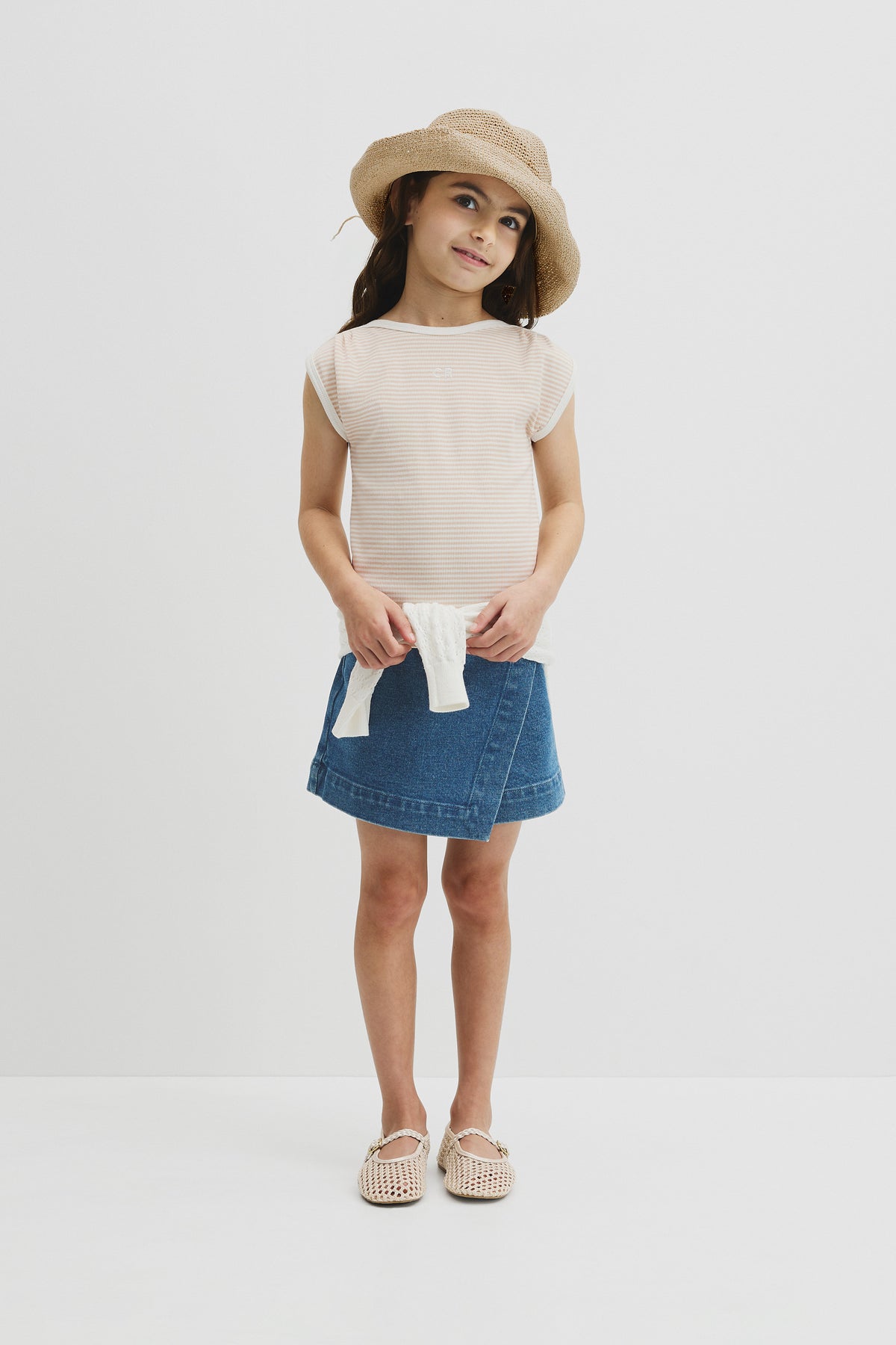 Australian Cotton Short Sleeve Stripe Rib T-Shirt