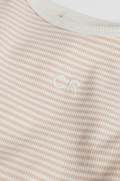Australian Cotton Short Sleeve Stripe Rib T-Shirt