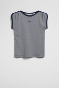 Australian Cotton Short Sleeve Stripe Rib T-Shirt