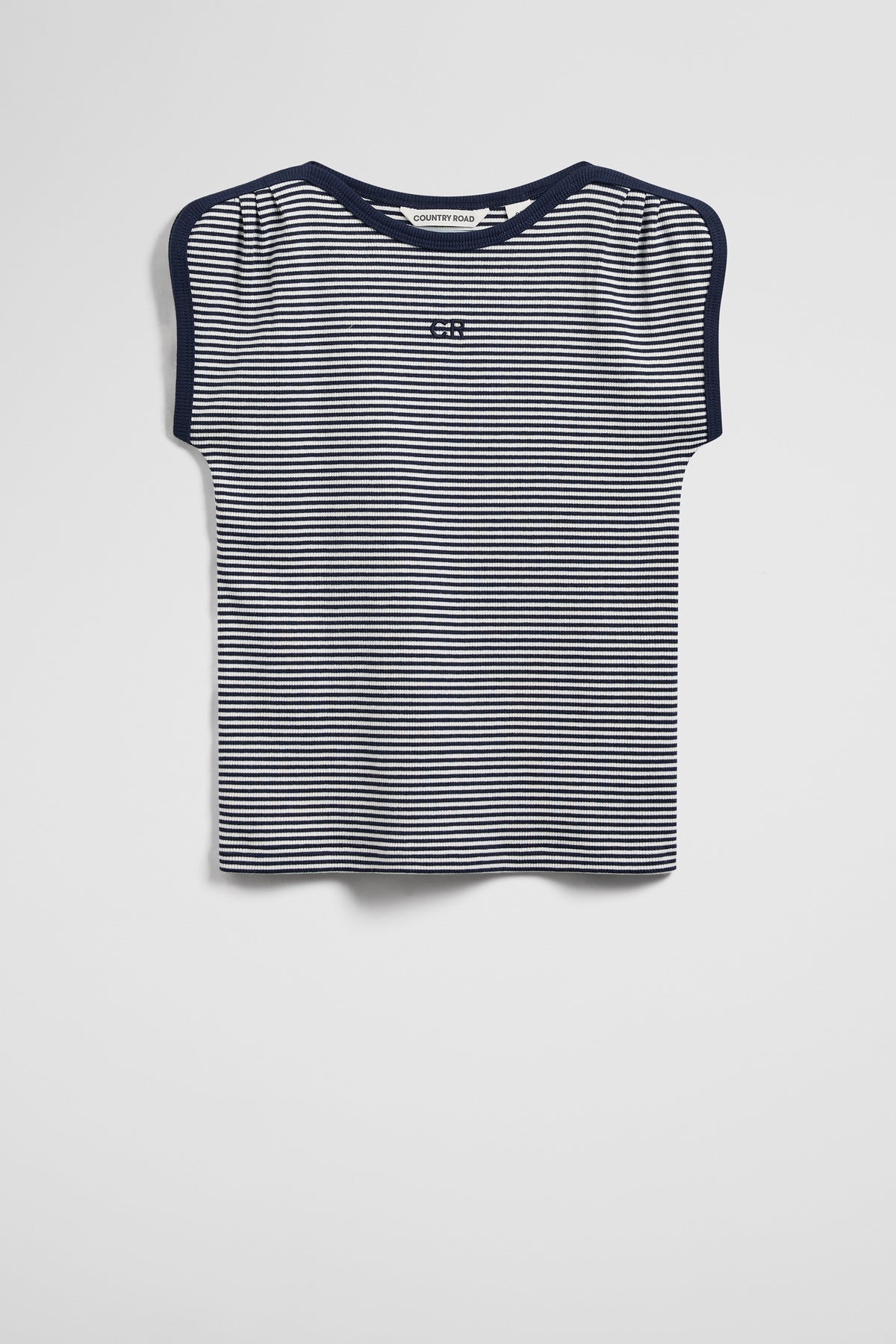 Australian Cotton Short Sleeve Stripe Rib T-Shirt