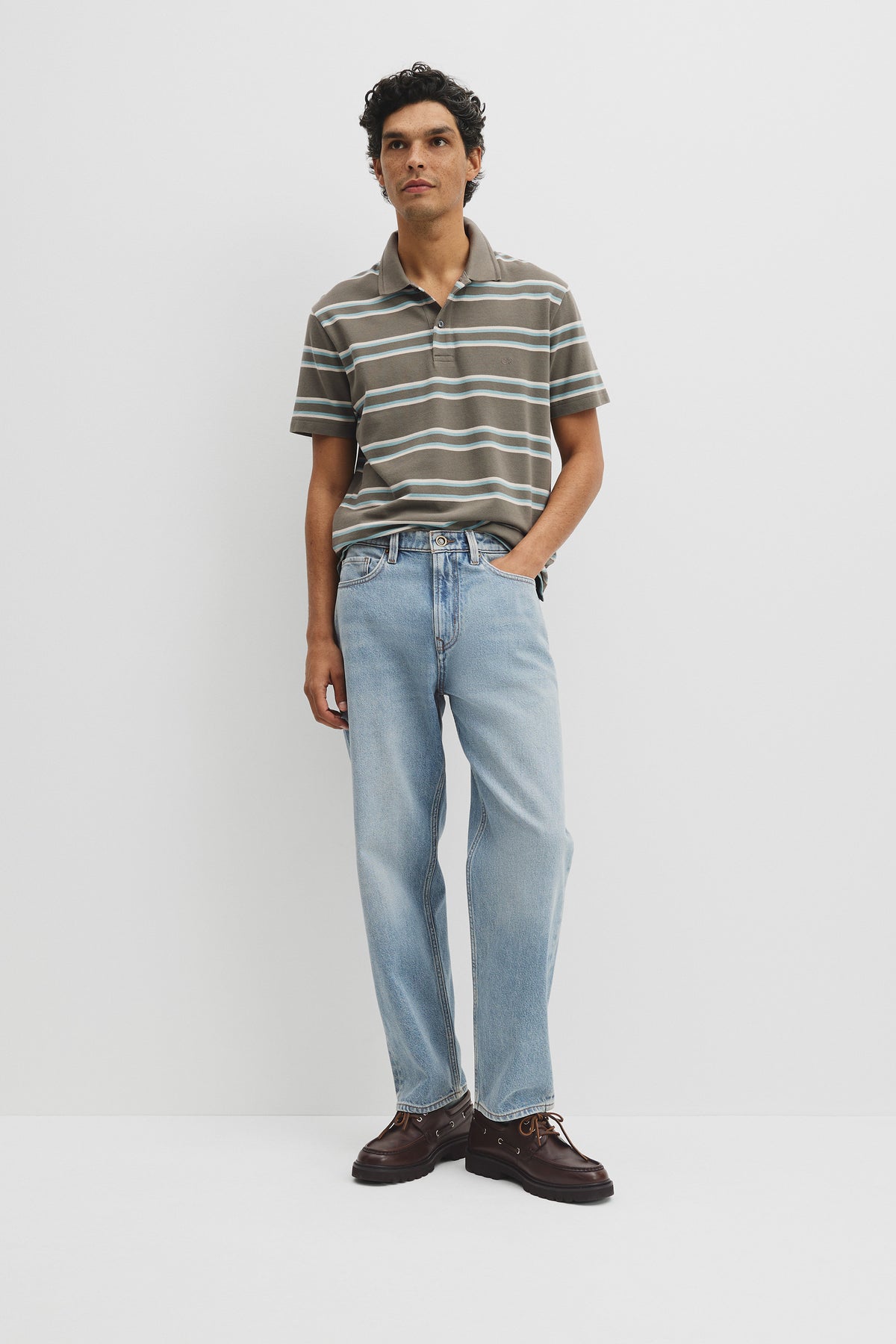 Australian Cotton Stripe Pique Polo