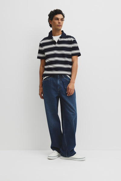 Australian Cotton Stripe Pique Polo
