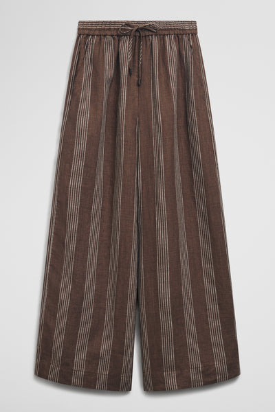 Stripe Linen Pull On Pintuck