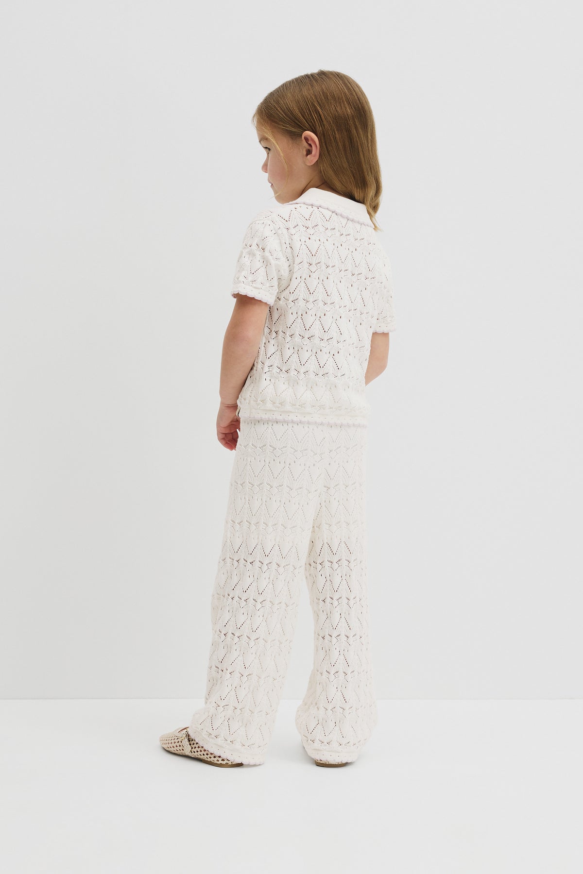Australian Cotton Short Sleeve Collar Knit Top